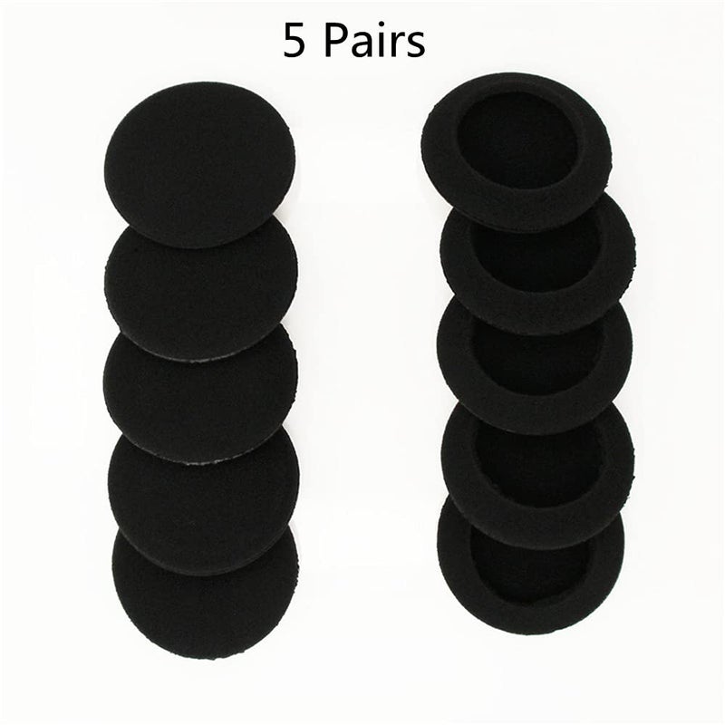 Koffmon 5 Pairs SHB4000WT Earpads Replacement Foam Ear Pads Pillow Cushion Cover Cups Parts Compatible with Philips SHB4000 SHB 4000WT Headphones (Black) - Image 2